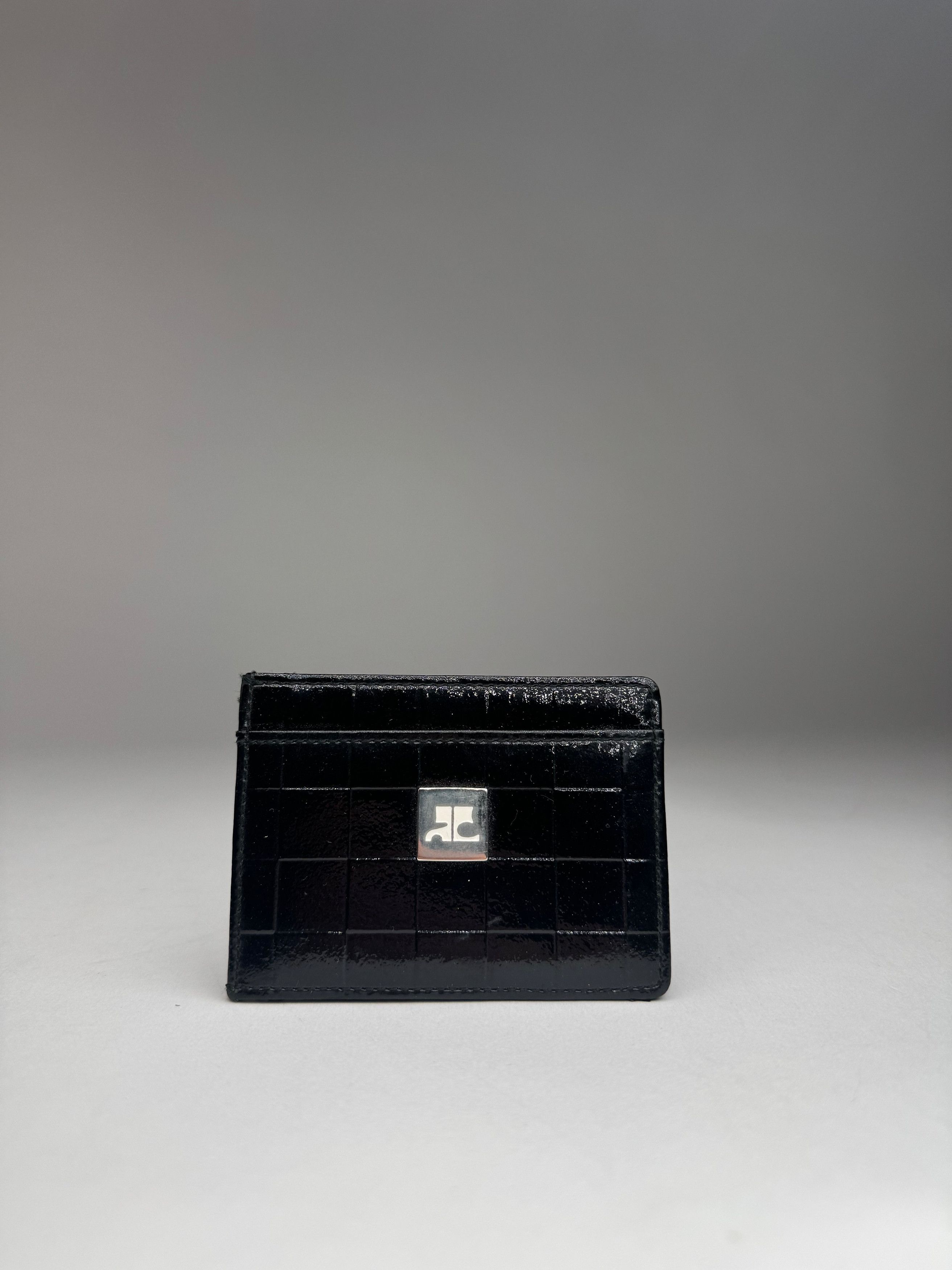 Courreges Vintage Paris Patent Leather Card Holder black Size ONE SIZE - 7 Thumbnail