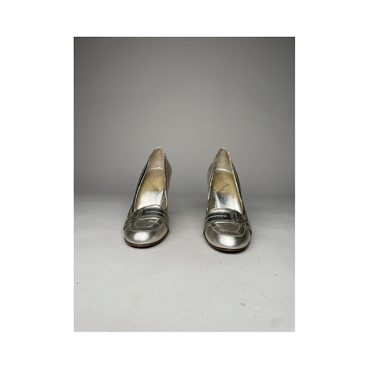 Gucci Marmont Silver Leather Heel Size US 6.5 / IT 36.5 - 5 Thumbnail