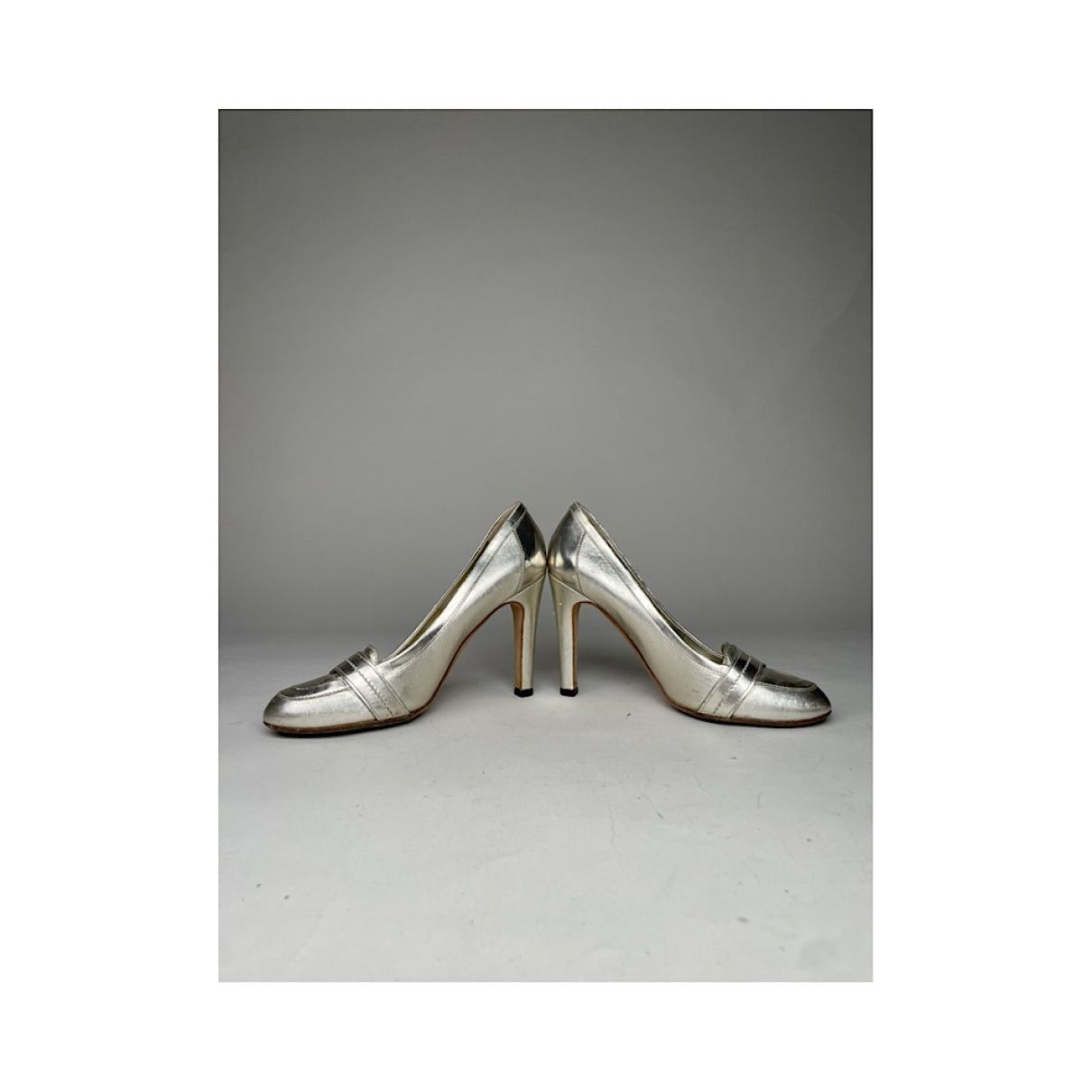 Gucci Marmont Silver Leather Heel Size US 6.5 / IT 36.5 - 4 Thumbnail