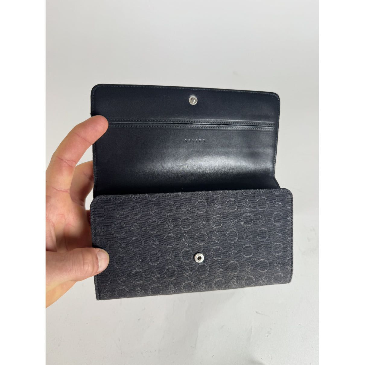 Celine Triomphe Black Cotton Wallet Size ONE SIZE - 3 Thumbnail