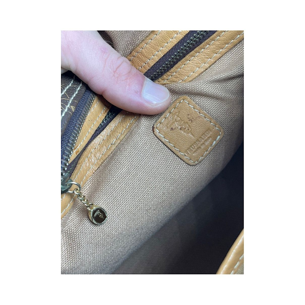 Trussardi Brown Leather Handbag Size ONE SIZE - 3 Thumbnail