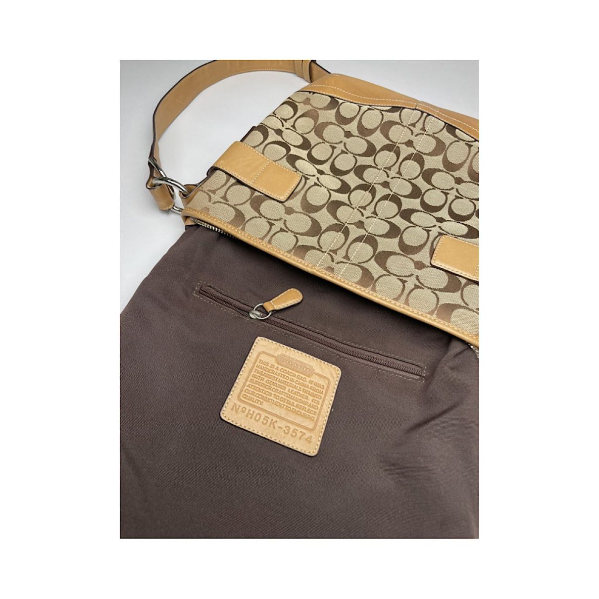 Coach Signature Sufflette Brown Leather Handbag Size ONE SIZE - 4 Thumbnail