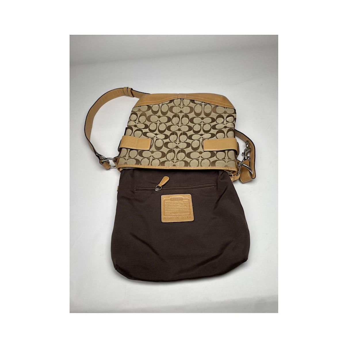Coach Signature Sufflette Brown Leather Handbag Size ONE SIZE - 3 Thumbnail