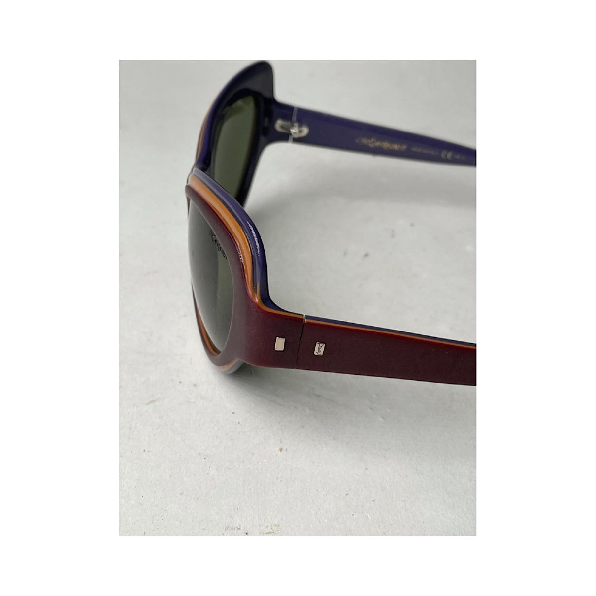 Yves Saint Laurent Purple Plastic Sunglasses Size ONE SIZE - 3 Thumbnail