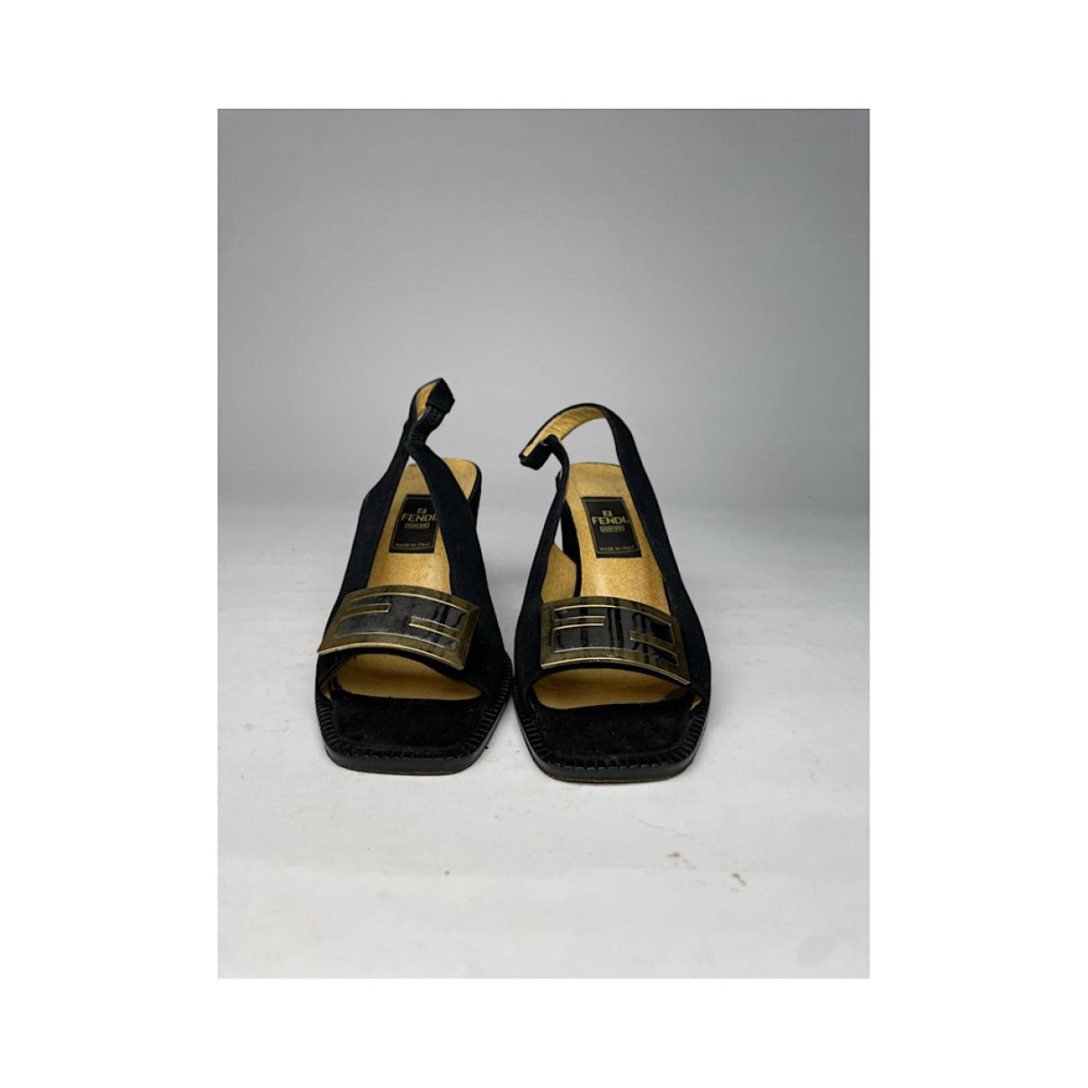 Fendi Black Leather Heel Size US 4.5 / IT 34.5 - 3 Thumbnail
