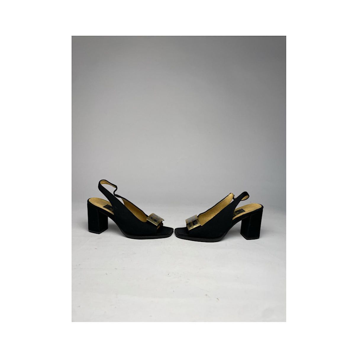 Fendi Black Leather Heel Size US 4.5 / IT 34.5 - 5 Thumbnail