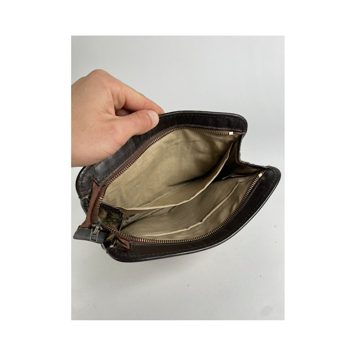 Dior Saddle Brown Cotton Clutch Bag Size ONE SIZE - 2 Thumbnail