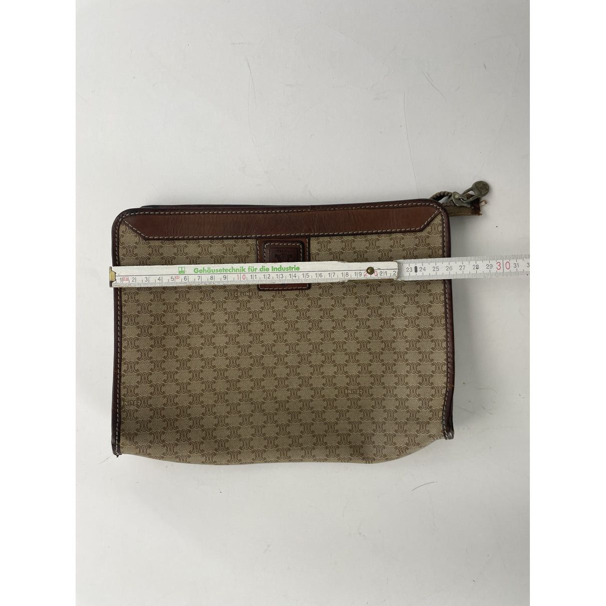 Celine Triomphe Beige Leather Clutch Bag Size ONE SIZE - 2 Thumbnail
