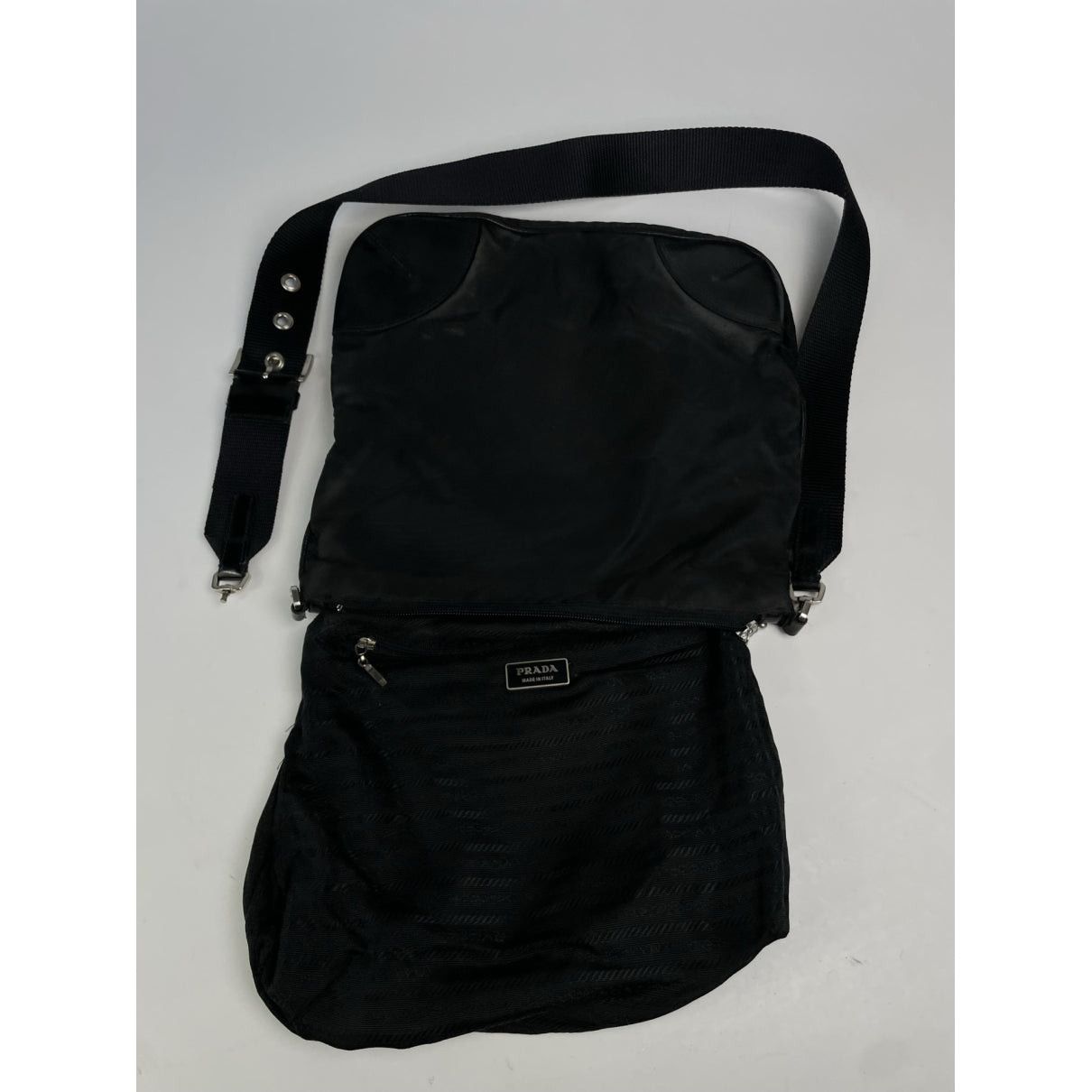 Prada Re-Edition 2000 Double Zip Black Polyester Handbag Size ONE SIZE - 2 Thumbnail