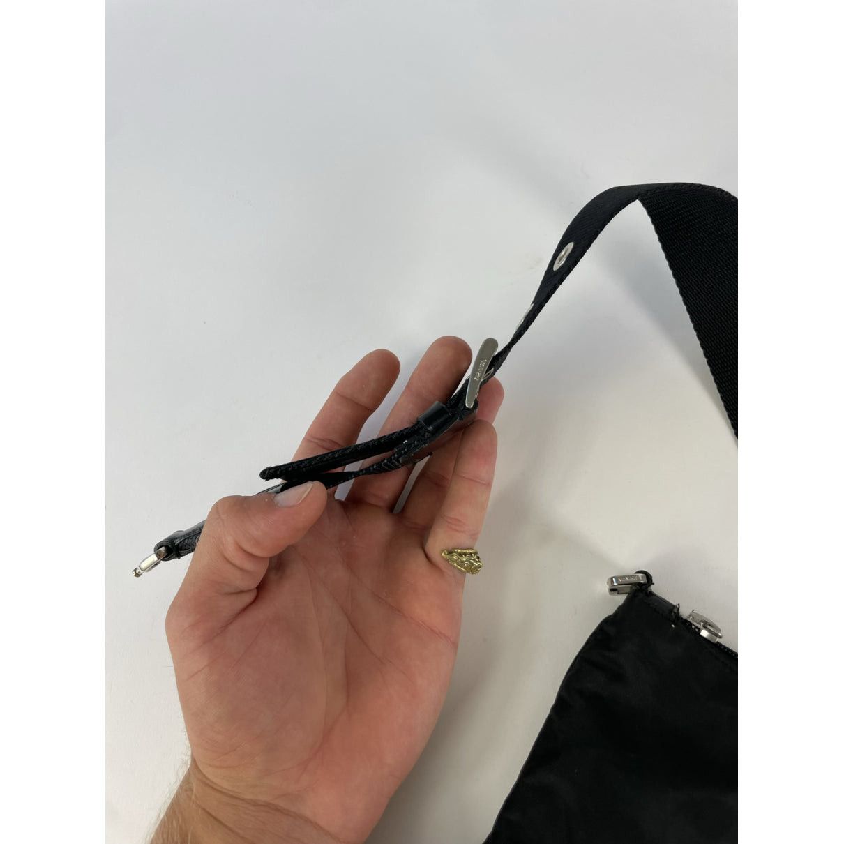 Prada Re-Edition 2000 Double Zip Black Polyester Handbag Size ONE SIZE - 5 Thumbnail