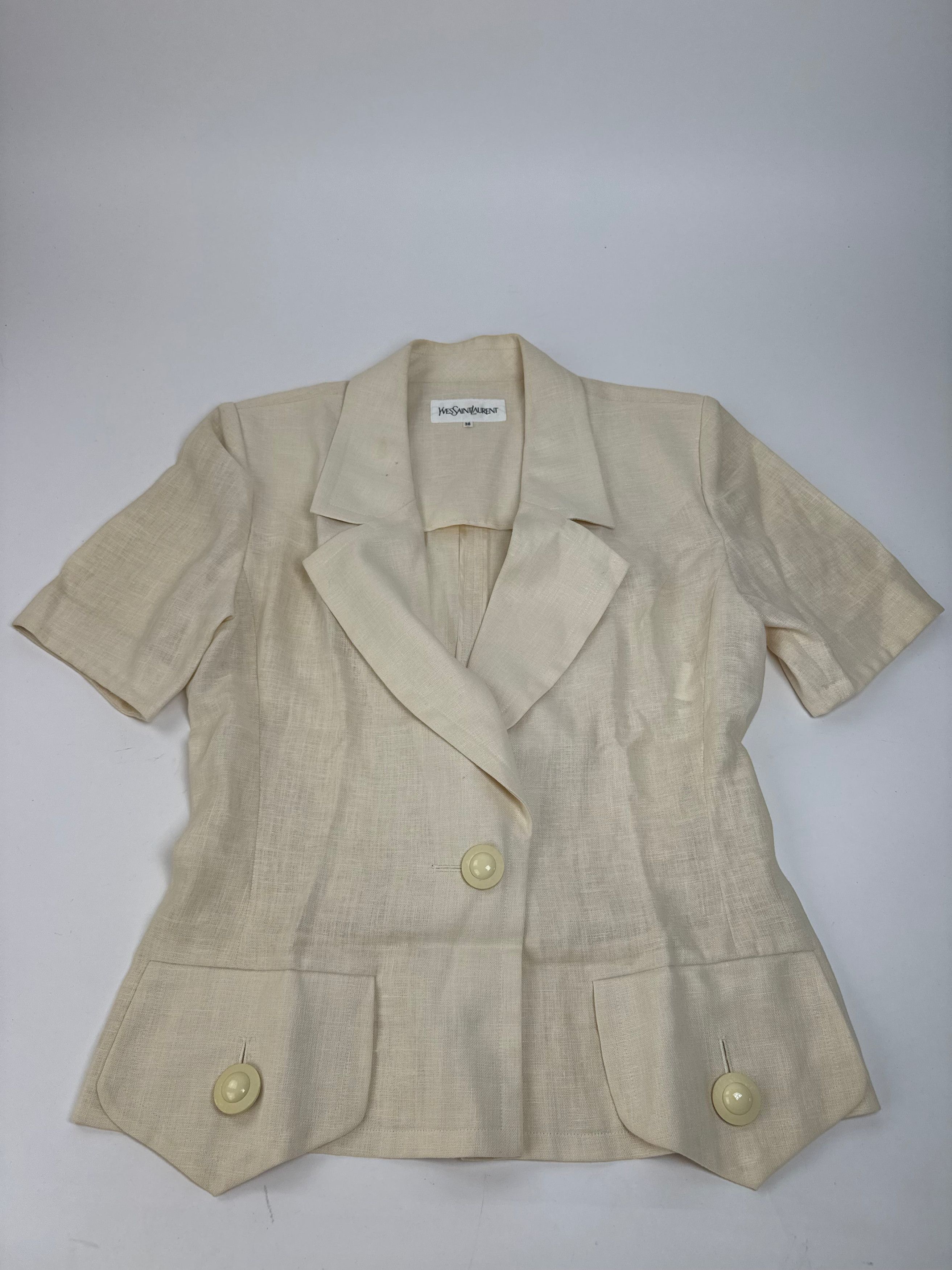 Other Vintage Yves Saint Laurent Linen Short coat M Size M / US 6-8 / IT 42-44 - 4 Thumbnail