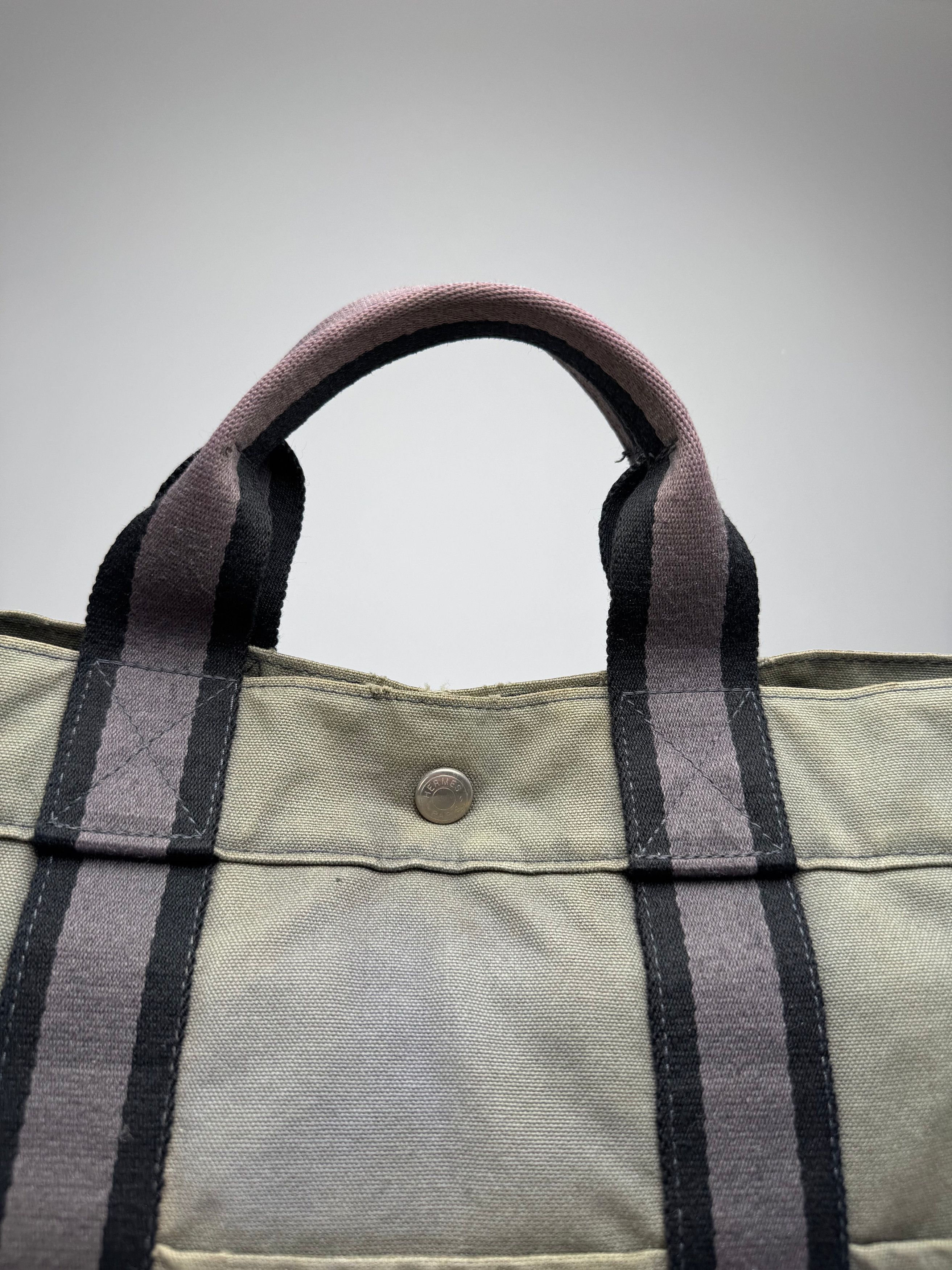 Other Vintage Hermes Paris Canvas Shopper Grey Size ONE SIZE - 8 Thumbnail