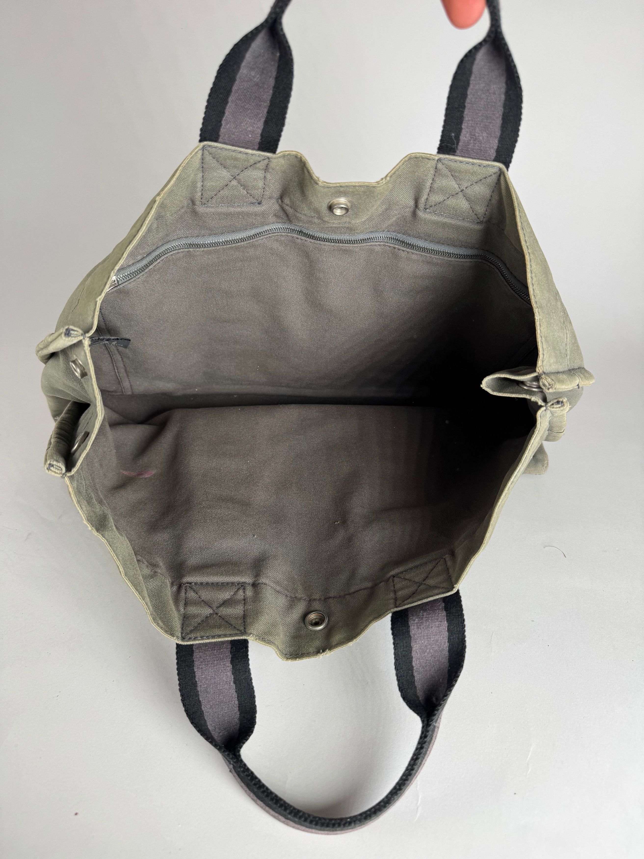 Other Vintage Hermes Paris Canvas Shopper Grey Size ONE SIZE - 6 Thumbnail
