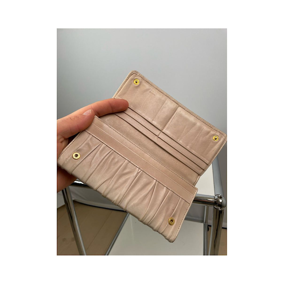 Prada Beige Leather Wallet Size ONE SIZE - 5 Thumbnail