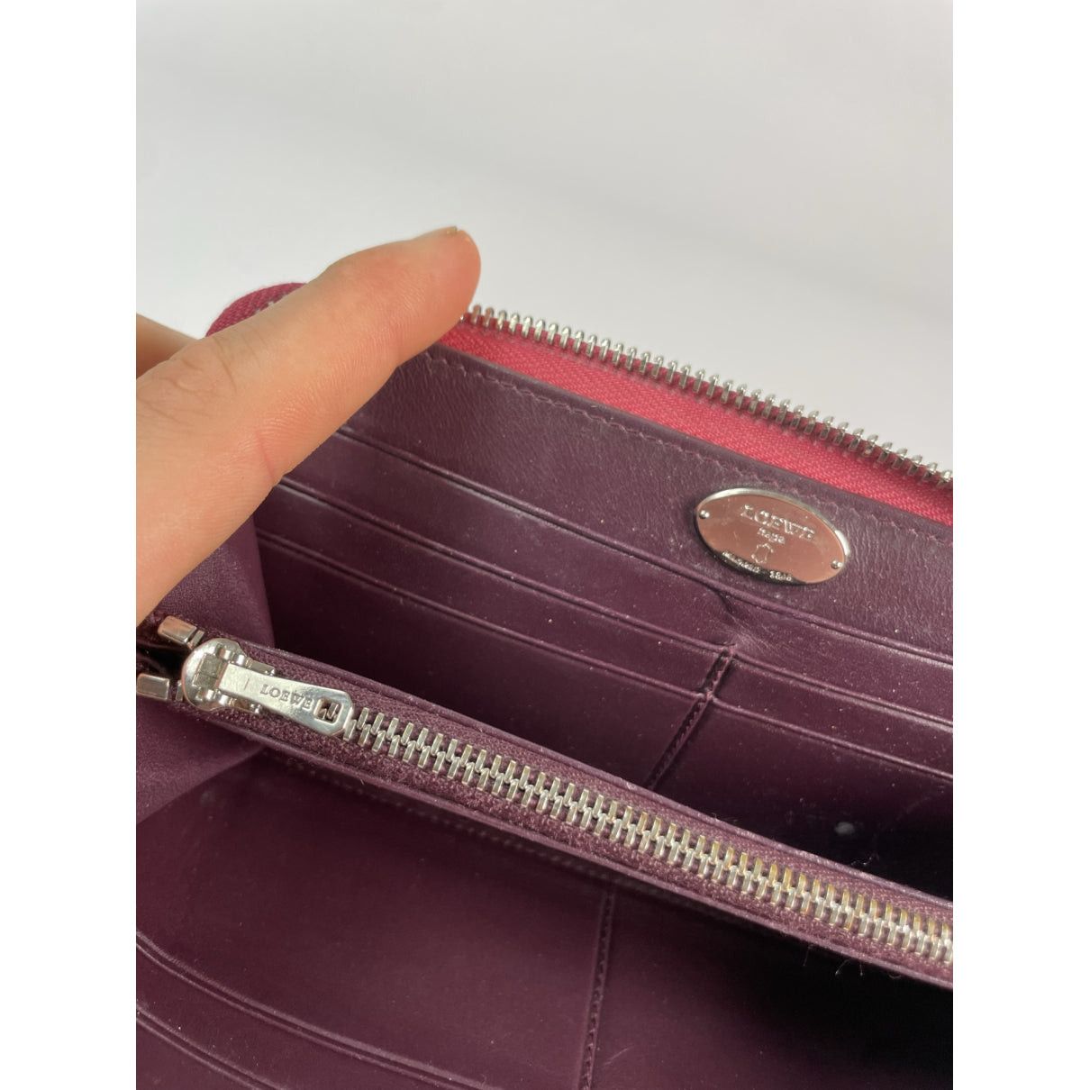 Loewe Purple Leather Wallet Size ONE SIZE - 4 Thumbnail