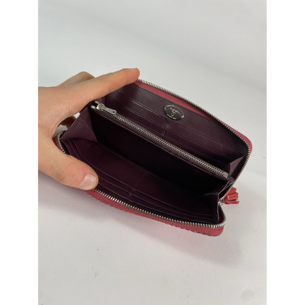 Loewe Purple Leather Wallet Size ONE SIZE - 3 Thumbnail