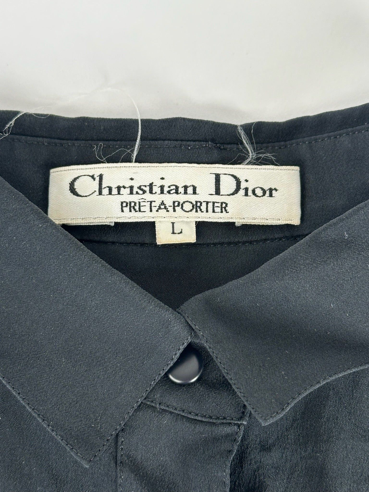 Dior Vintage Silk Shirt Black M Size L / US 10 / IT 46 - 8 Thumbnail