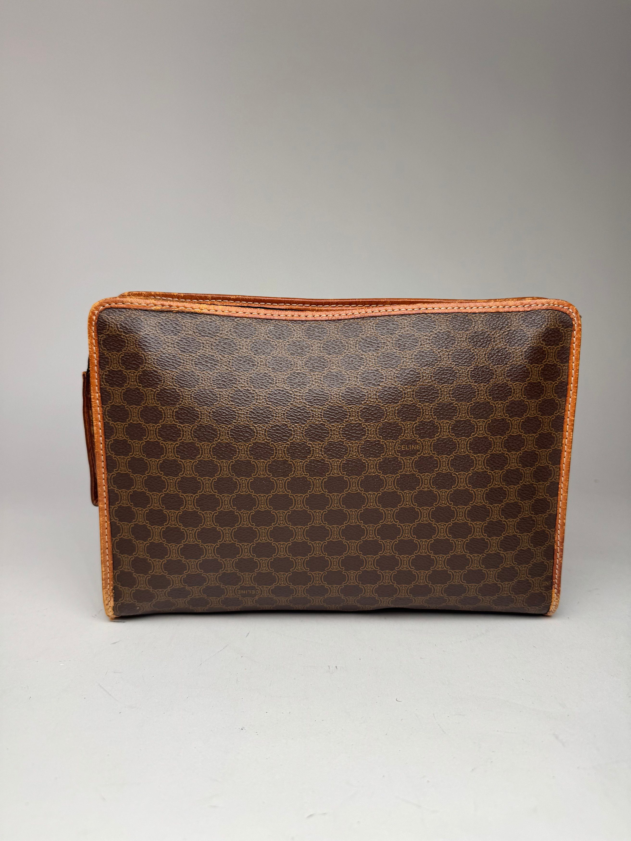Celine Vintage Paris Leather Monogram Clutch brown Size ONE SIZE - 13 Thumbnail