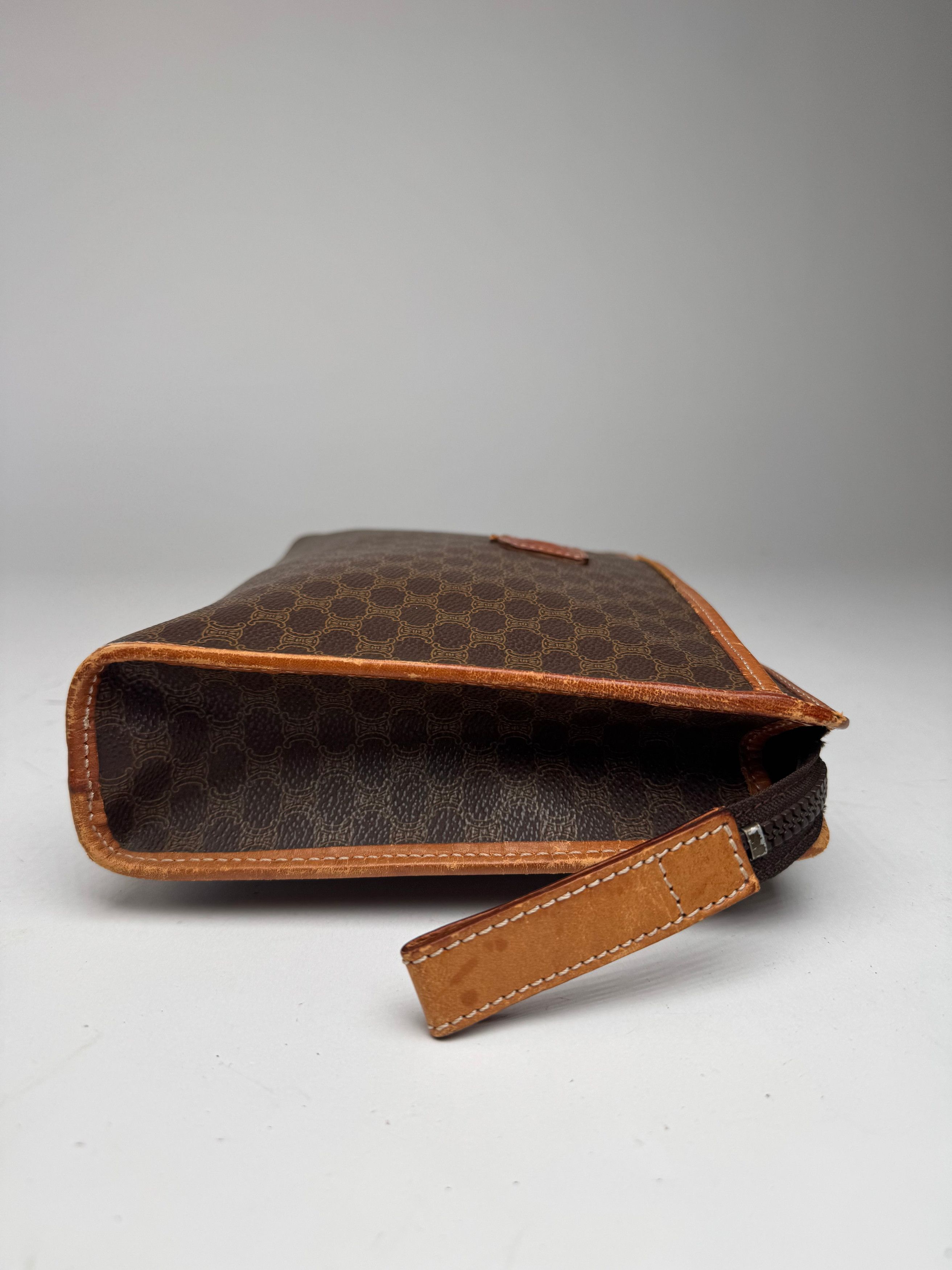 Celine Vintage Paris Leather Monogram Clutch brown Size ONE SIZE - 7 Thumbnail