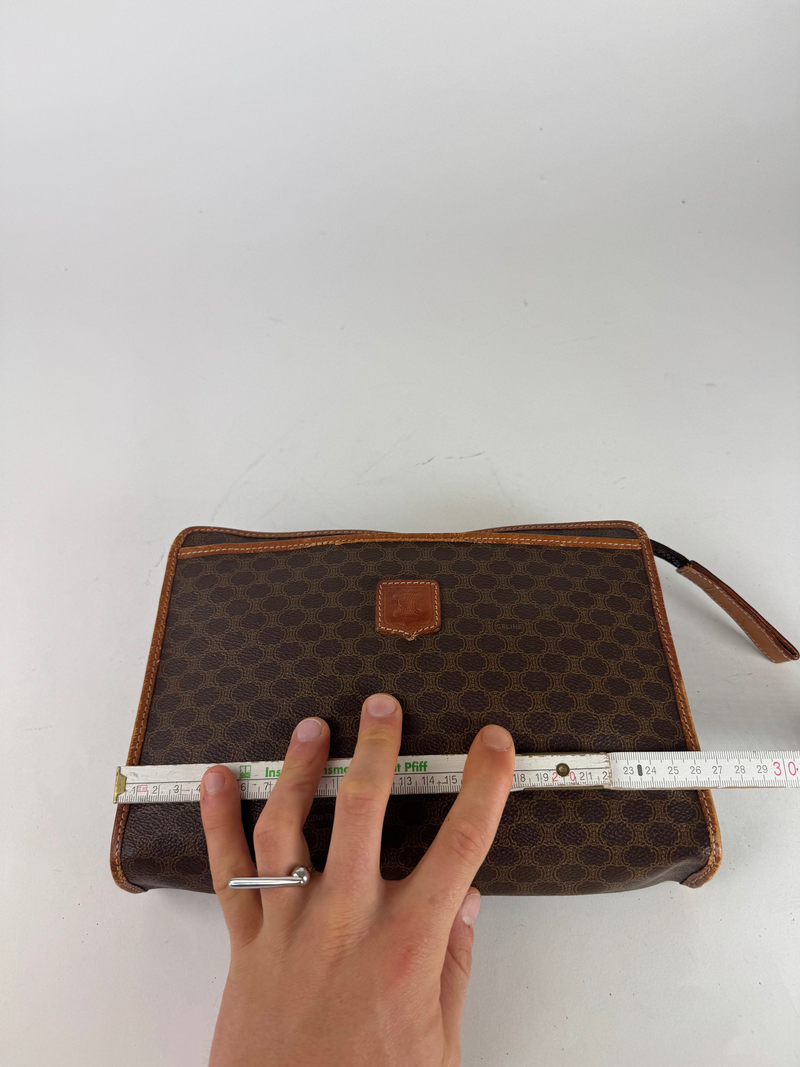 Celine Vintage Paris Leather Monogram Clutch brown Size ONE SIZE - 9 Thumbnail