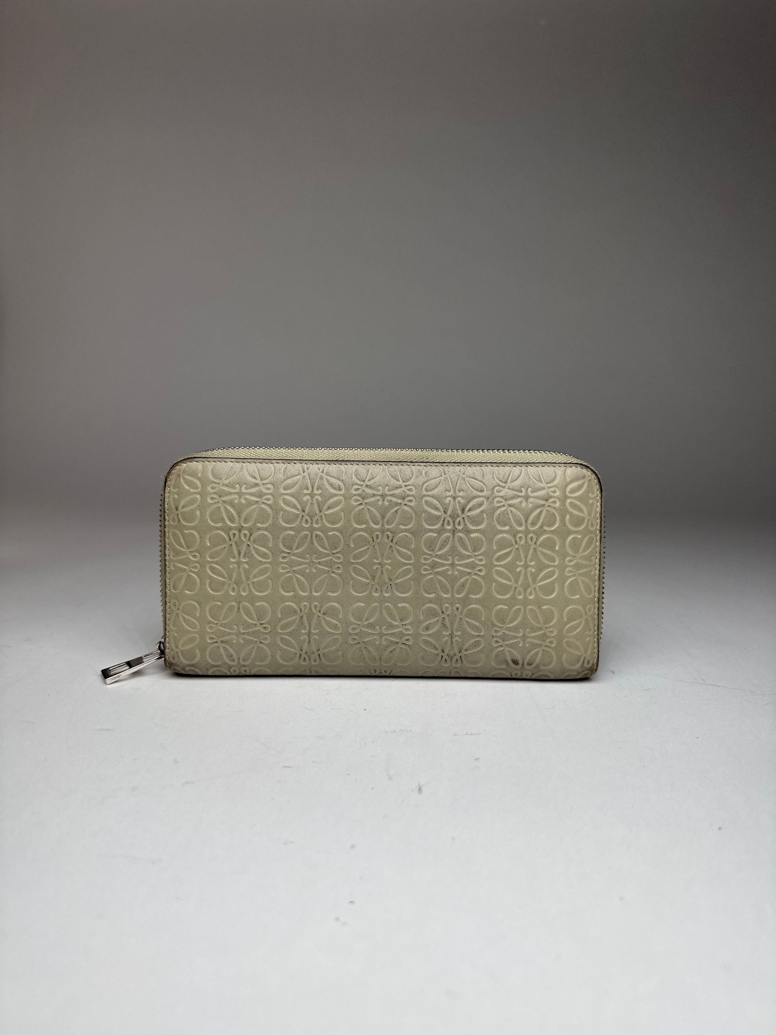 Loewe Vintage Madrid Monogram Leather Wallet grey Size ONE SIZE - 7 Thumbnail