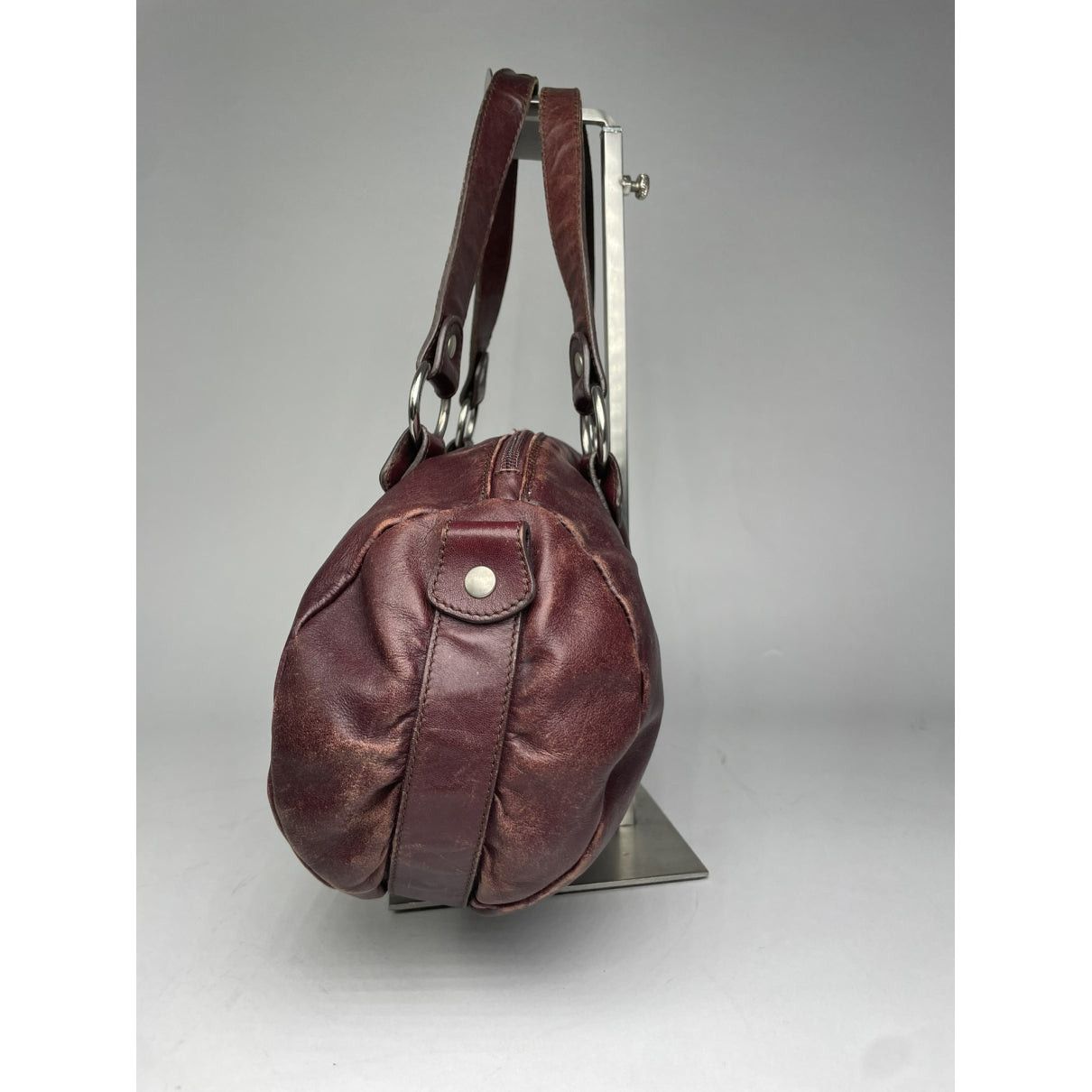 Emporio Armani Purple Leather Handbag Size ONE SIZE - 3 Thumbnail