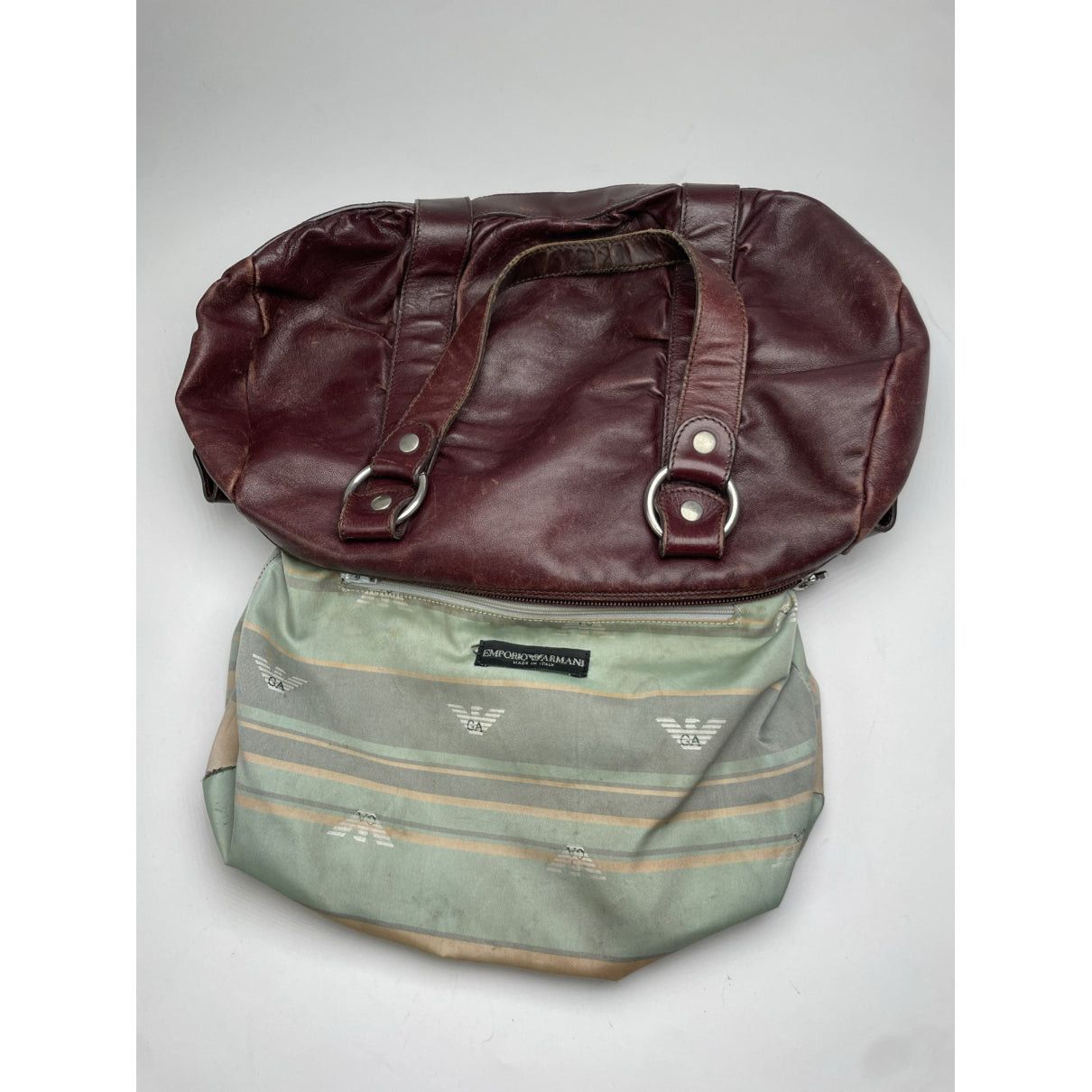 Emporio Armani Purple Leather Handbag Size ONE SIZE - 2 Thumbnail