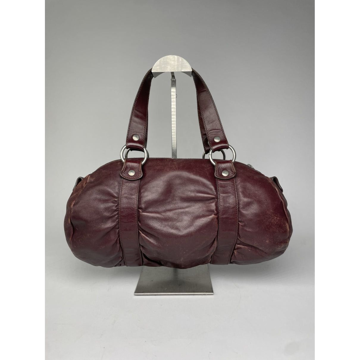 Emporio Armani Purple Leather Handbag Size ONE SIZE - 4 Thumbnail