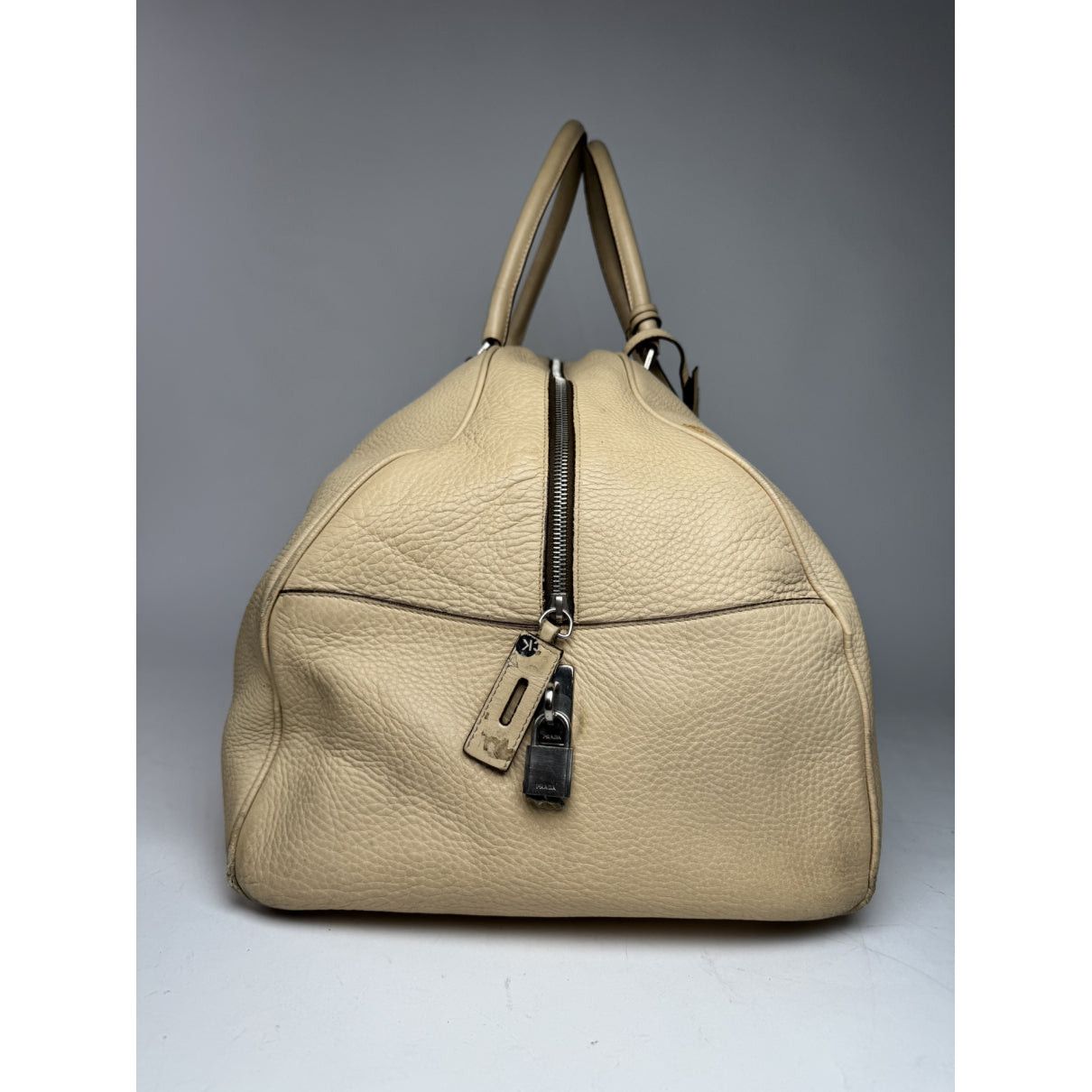 Prada Promenade Beige Leather Travel Bag Size ONE SIZE - 5 Thumbnail