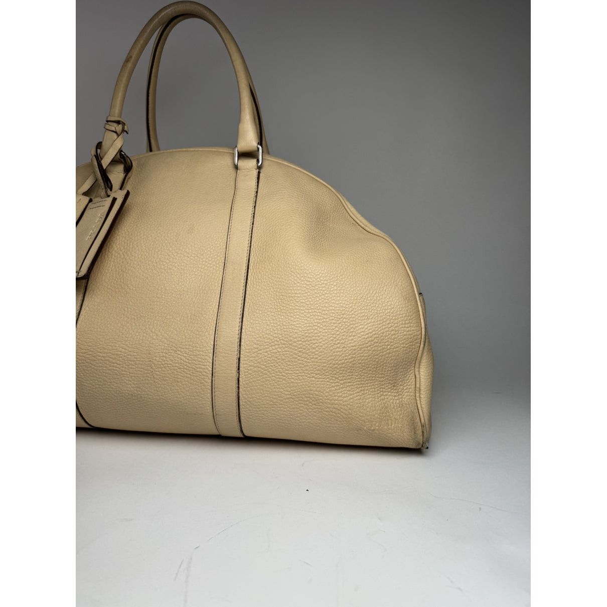 Prada Promenade Beige Leather Travel Bag Size ONE SIZE - 4 Thumbnail