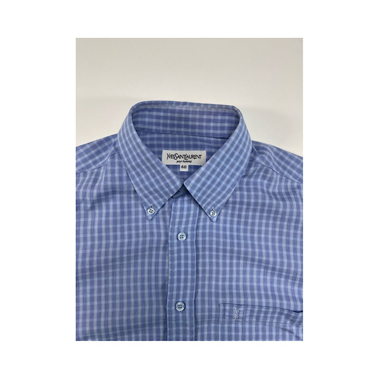 Yves Saint Laurent Blue Cotton Shirt Size XXL / US 16-18 / IT 52-54 - 3 Thumbnail