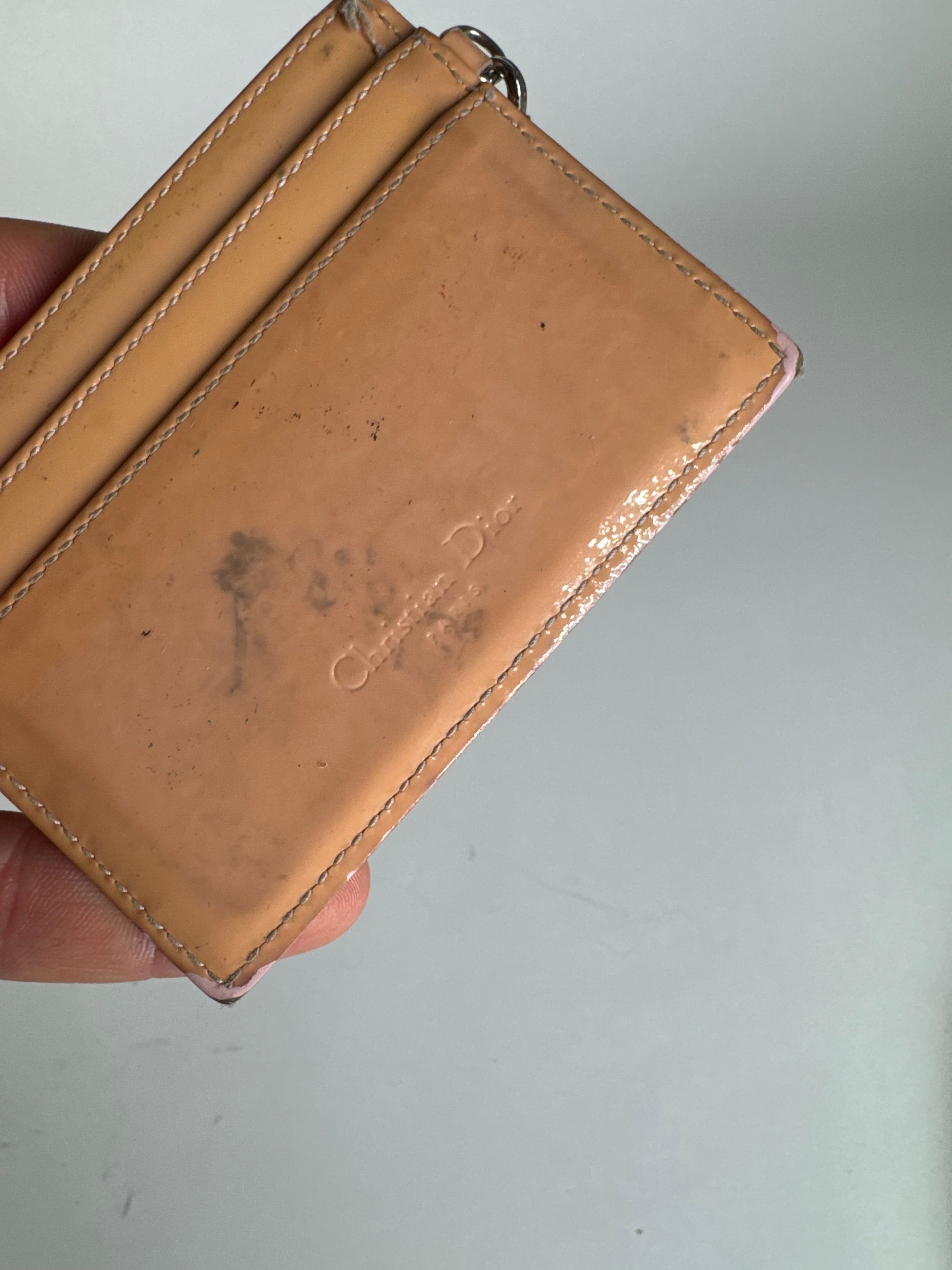 Dior Vintage Patent Leather Card Holder Peach-Orange Size ONE SIZE - 4 Thumbnail