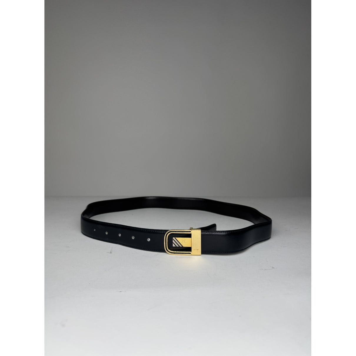 Triomphe Black Leather Belt