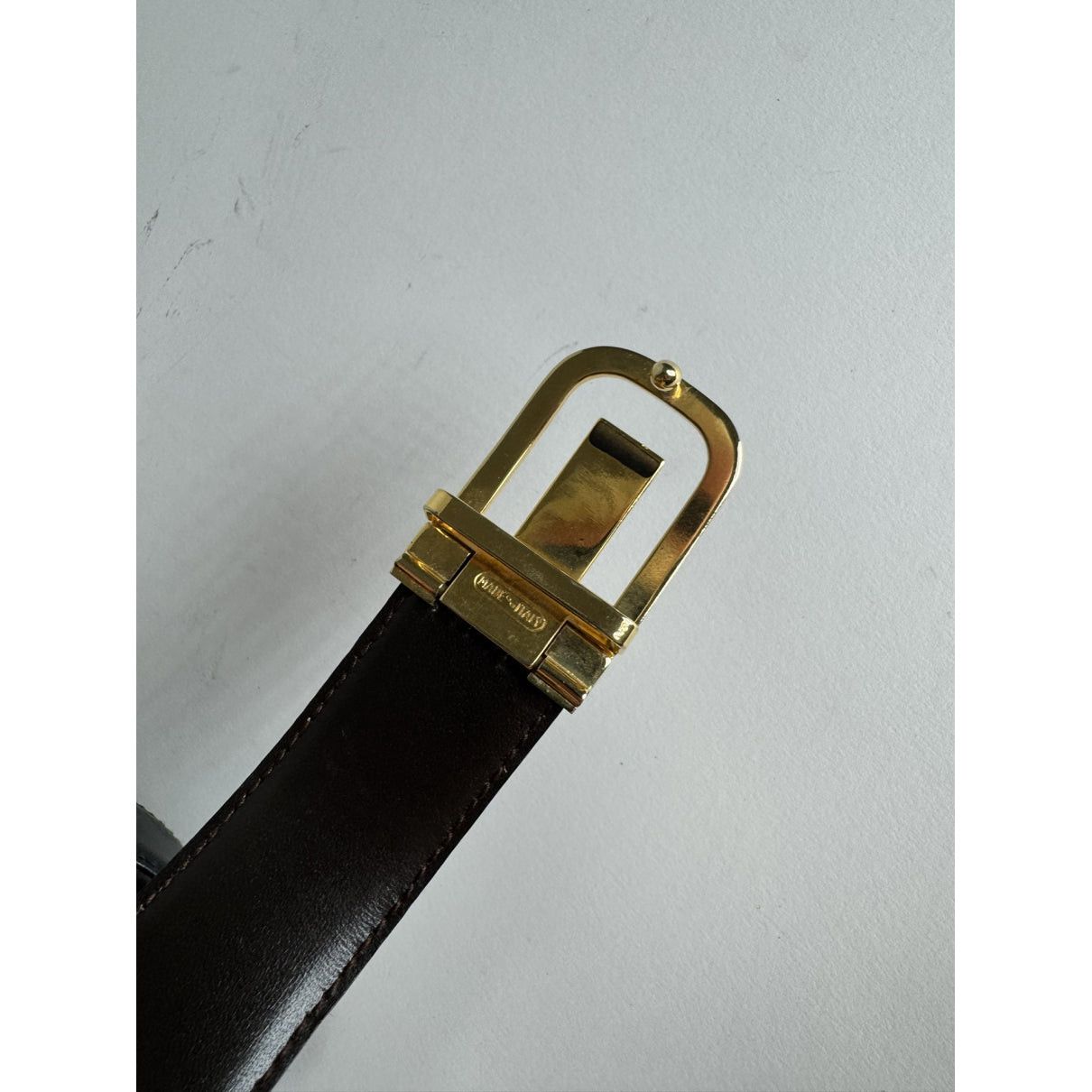 Triomphe Black Leather Belt