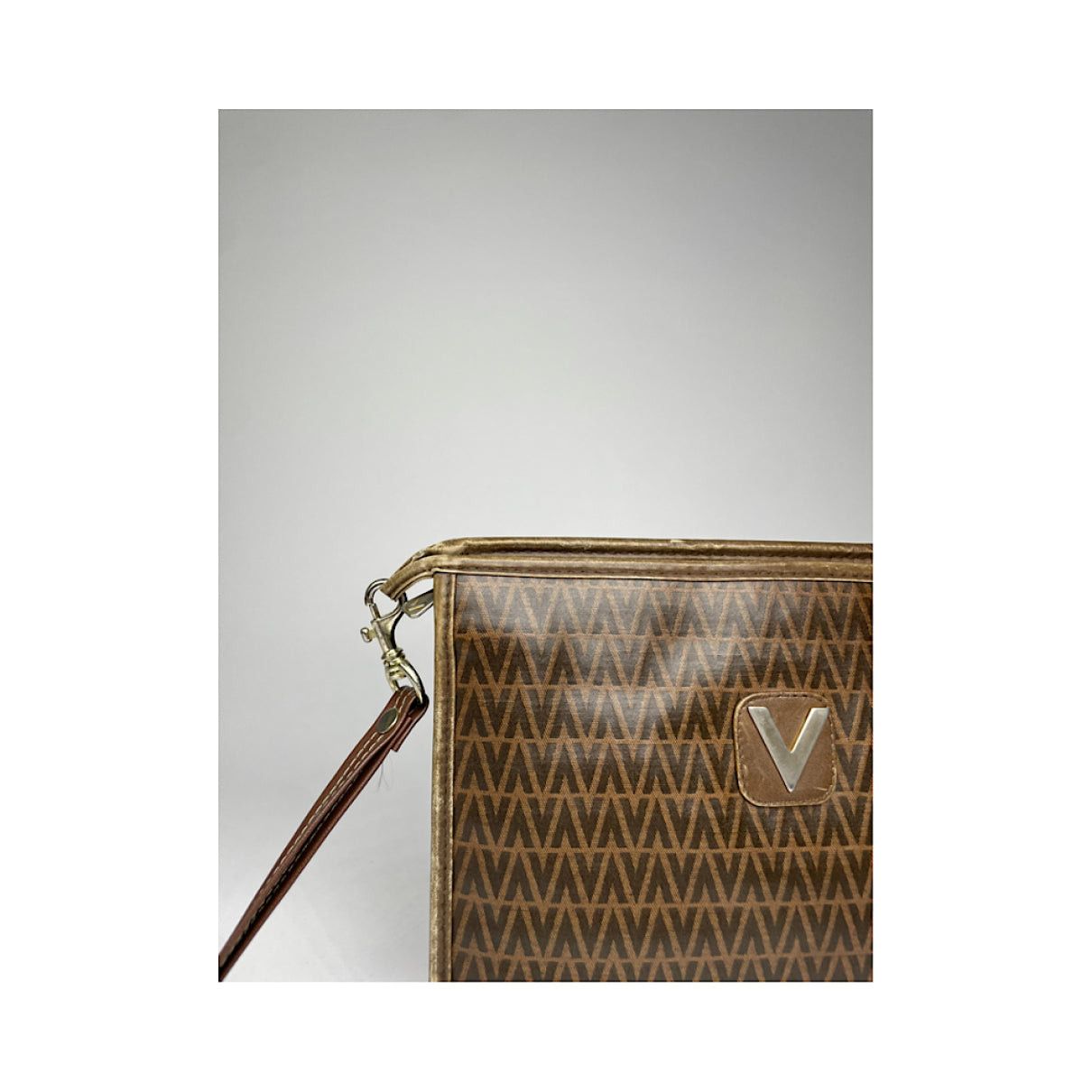 Mario Valentino Brown Leather Clutch Bag Size ONE SIZE - 4 Thumbnail