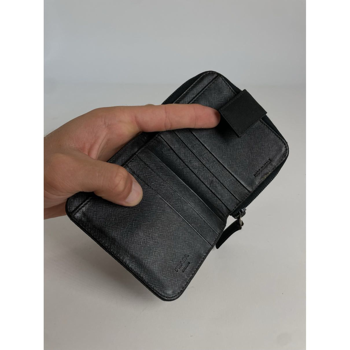 Prada Black Leather Wallet Size ONE SIZE - 4 Thumbnail