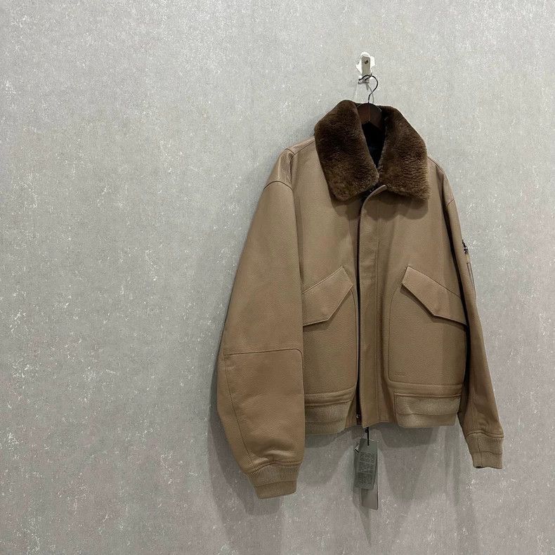 Dior Dior Beige Leather Jacket with Fur Collar - dmc Size US XL / EU 56 / 4 - 3 Thumbnail