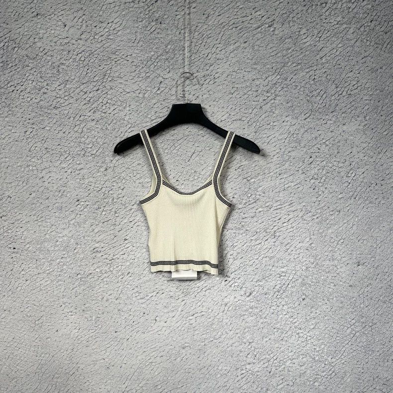 Chanel CHANEL White Knit Camisole Top - dmc Size US M / EU 48-50 / 2 - 2 Thumbnail