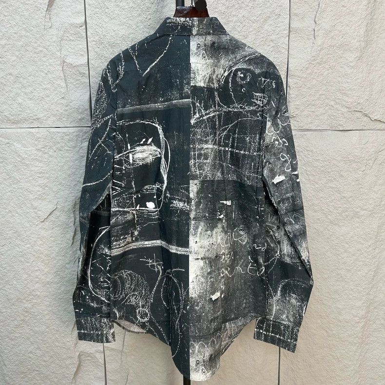 Alexander McQueen Alexander McQueen Black Graffiti Shirt - dmc Size US M / EU 48-50 / 2 - 2 Thumbnail