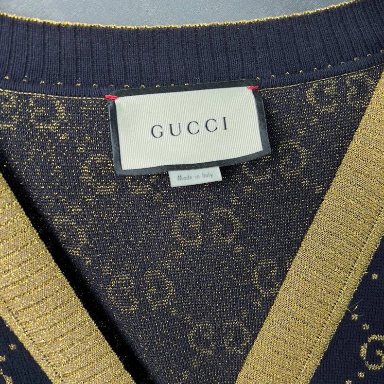 Gucci Gucci Logo Jacquard V-Neck Cardigan - dmc Size US L / EU 52-54 / 3 - 3 Thumbnail