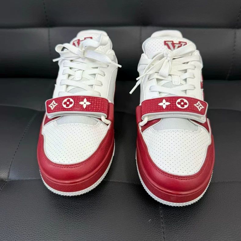 Louis Vuitton Louis Vuitton Trainer White Red Low-Top Sneakers - dmc Size US 8 / EU 41 - 4 Thumbnail