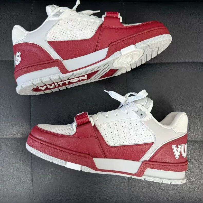 Louis Vuitton Louis Vuitton Trainer White Red Low-Top Sneakers - dmc Size US 8 / EU 41 - 3 Thumbnail
