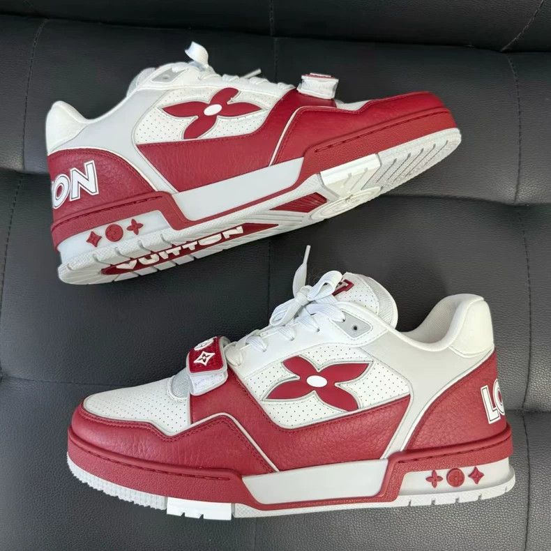 Louis Vuitton Louis Vuitton Trainer White Red Low-Top Sneakers - dmc Size US 8 / EU 41 - 2 Thumbnail