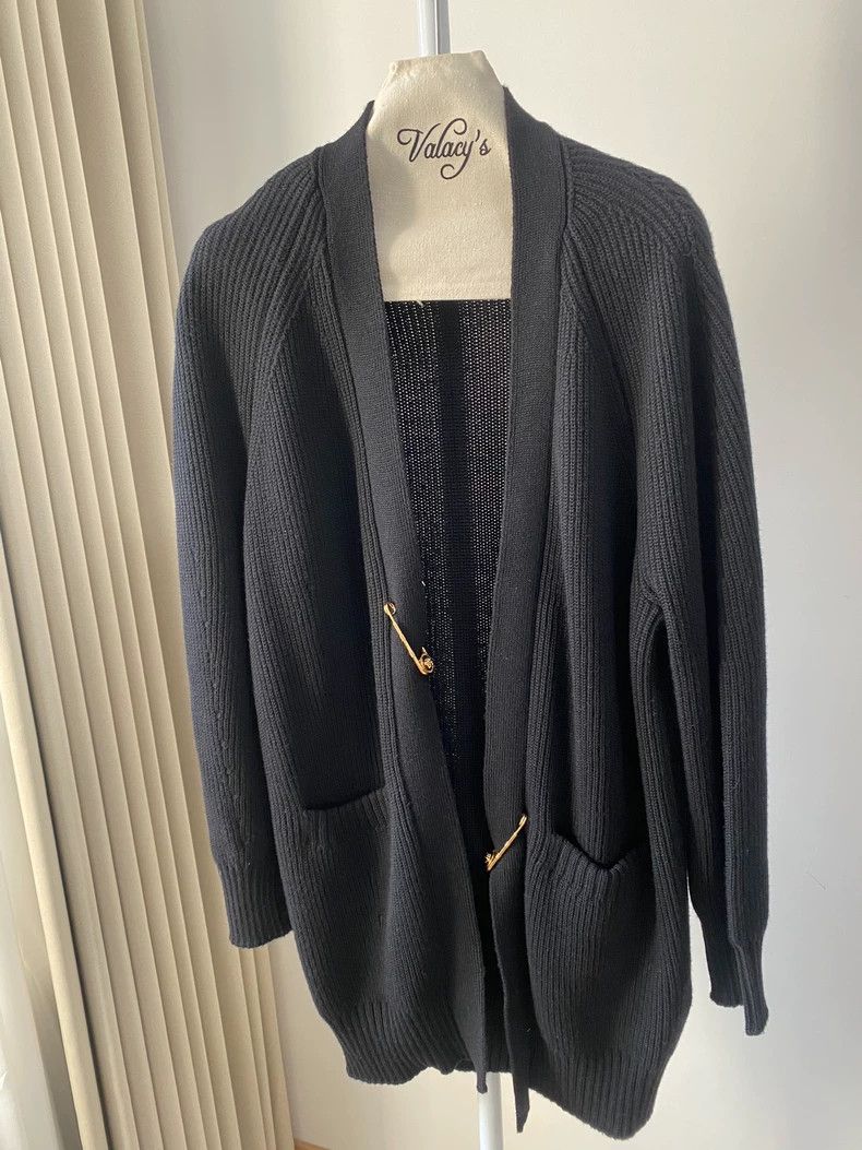 Versace Versace Black Cardigan with Gold Pin - dmc Size US M / EU 48-50 / 2 - 4 Thumbnail