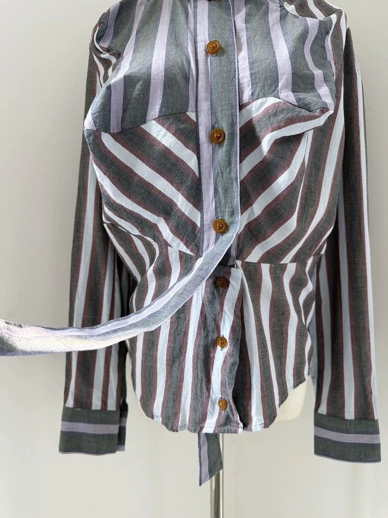 Vivienne Westwood Vivienne Westwood Striped Long Sleeve Shirt - dmc Size US S / EU 44-46 / 1 - 4 Thumbnail