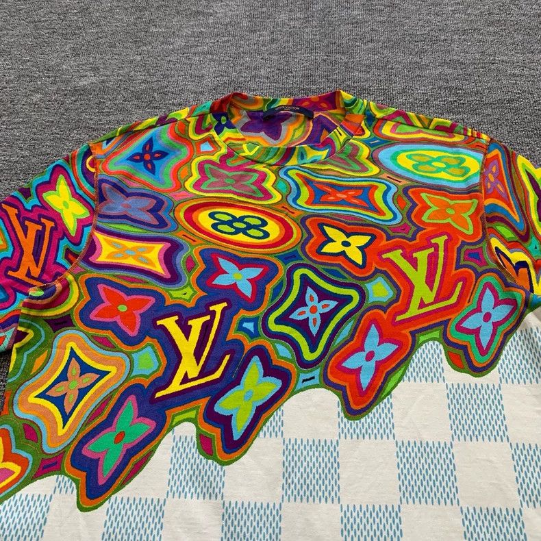 Louis Vuitton Louis Vuitton Colorful Logo Checkerboard Tee - dmc Size US L / EU 52-54 / 3 - 8 Thumbnail
