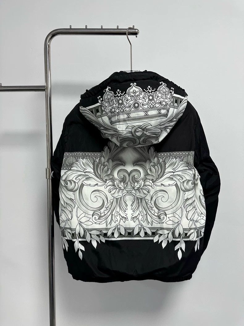 Versace Versace Black White Printed Puffer Jacket - dmc Size US M / EU 48-50 / 2 - 2 Thumbnail