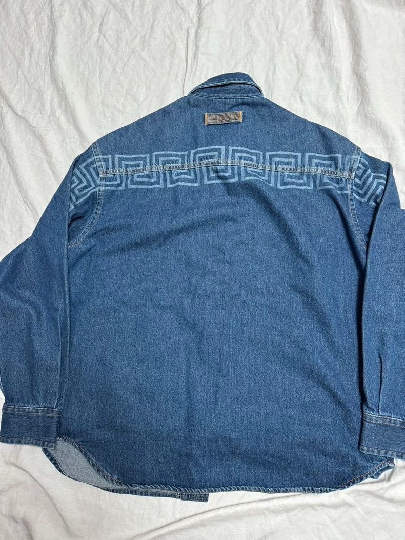 Versace Versace Denim Jacket with Greek Key Design - dmc Size US XL / EU 56 / 4 - 5 Thumbnail