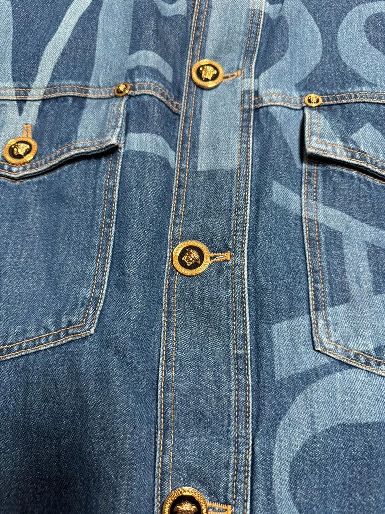 Versace Versace Denim Jacket with Greek Key Design - dmc Size US XL / EU 56 / 4 - 3 Thumbnail