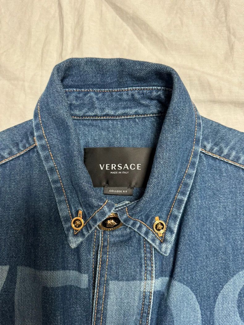 Versace Versace Denim Jacket with Greek Key Design - dmc Size US XL / EU 56 / 4 - 4 Thumbnail
